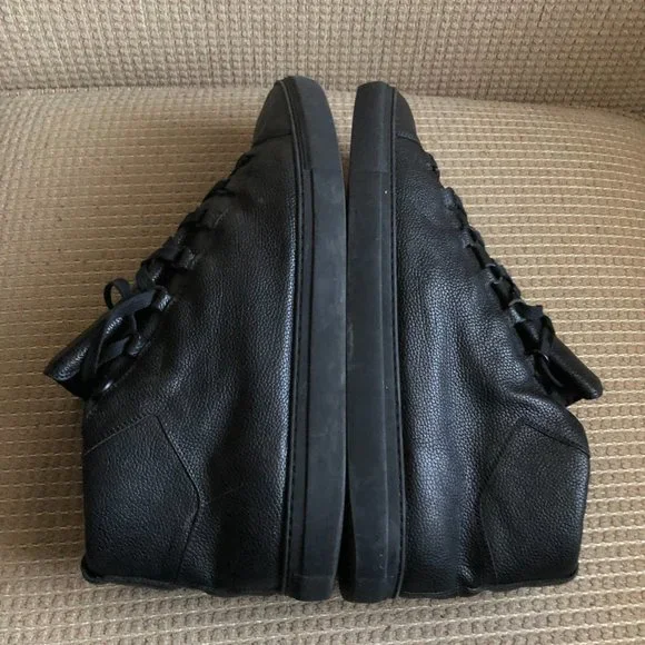 Balenciaga Men's Black Arena Leather Boots.